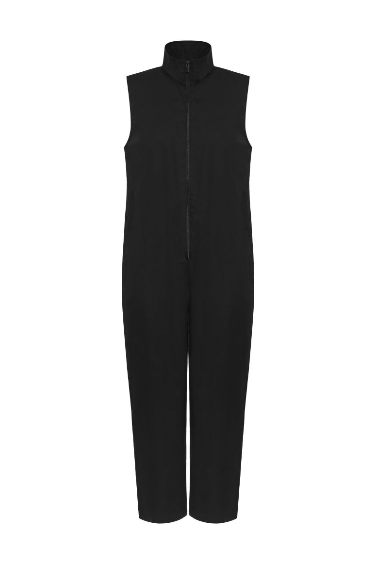 jumpsuit black 100% organic cotton following slow fashion